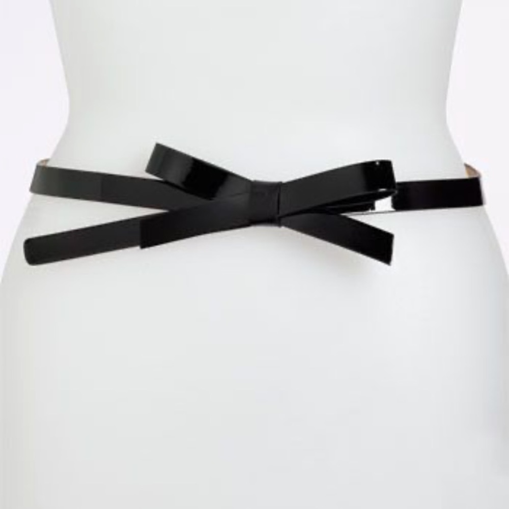 Kate Spade thin Patent Leather Bow Belt